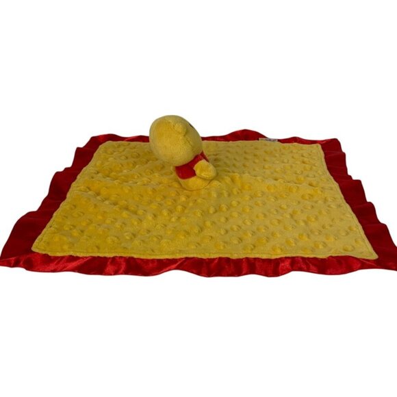 Itty Bittys Disney Winnie The Pooh Plush Lovey Security Blanket Yellow Red Minky - Picture 6 of 11
